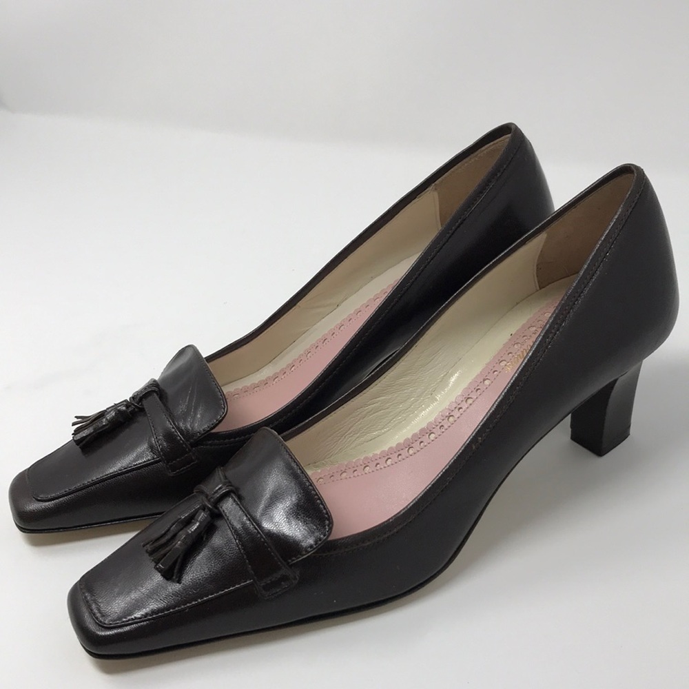 Vintage Brooks Brothers brown Leather Tassel Pump Heels Women’s Size 7 NIB